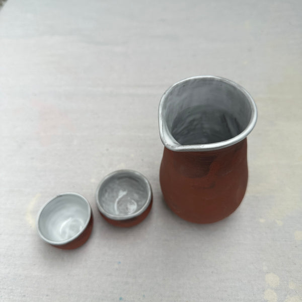 Sedona White Dipped Glossy White Sake Set