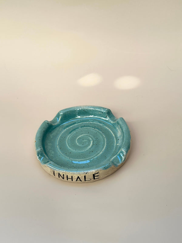 Baby Blue "Inhale Exhale" Ashtray